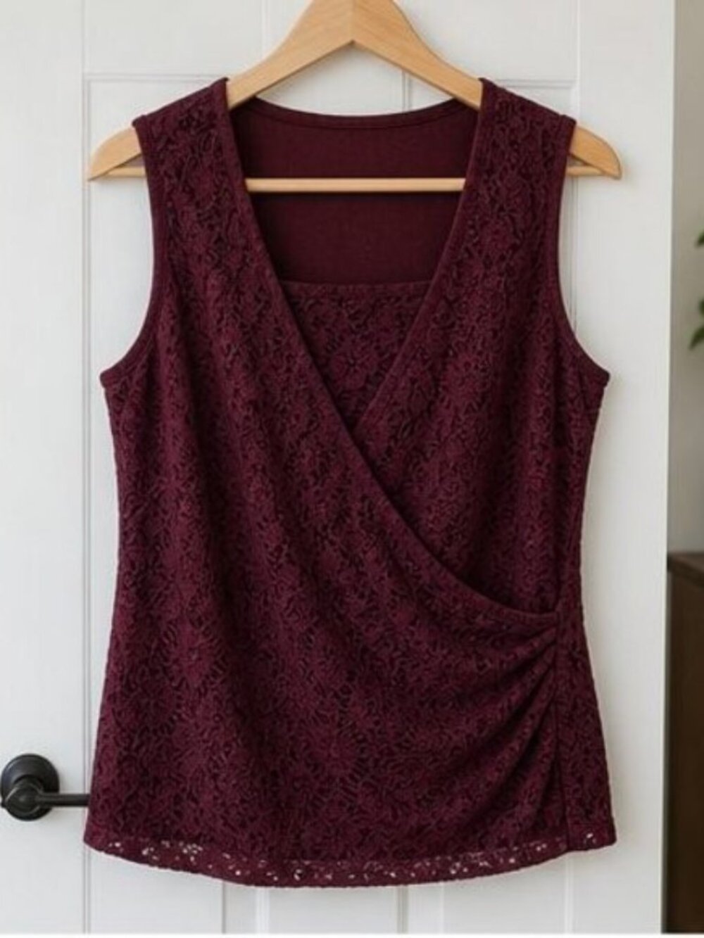 Burgundy Wrap Blouse